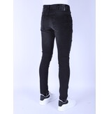 Local Fanatic Stone Washing Men Slim Fit Jeans med Stretch - Svart Local Fanatic Stone Washing Men Slim Fit Jeans med Stretch - Svart