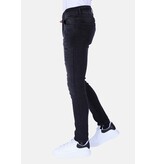 Local Fanatic Stone Washing Men Slim Fit Jeans med Stretch - Svart Local Fanatic Stone Washing Men Slim Fit Jeans med Stretch - Svart