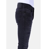 Local Fanatic Stone Washing Men Slim Fit Jeans med Stretch - Svart Local Fanatic Stone Washing Men Slim Fit Jeans med Stretch - Svart