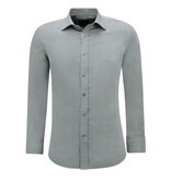 Gentile Bellini Oxford Blus Herr Långärmad Slät - Grå