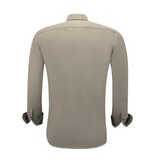 Gentile Bellini Herrskjortor Långärmade Enfärgade Oxford Slim Fit - Brun/Grå