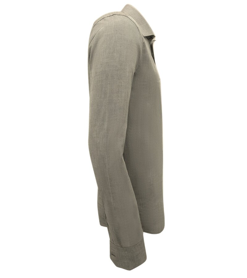Gentile Bellini Herrskjortor Långärmade Enfärgade Oxford Slim Fit - Brun/Grå