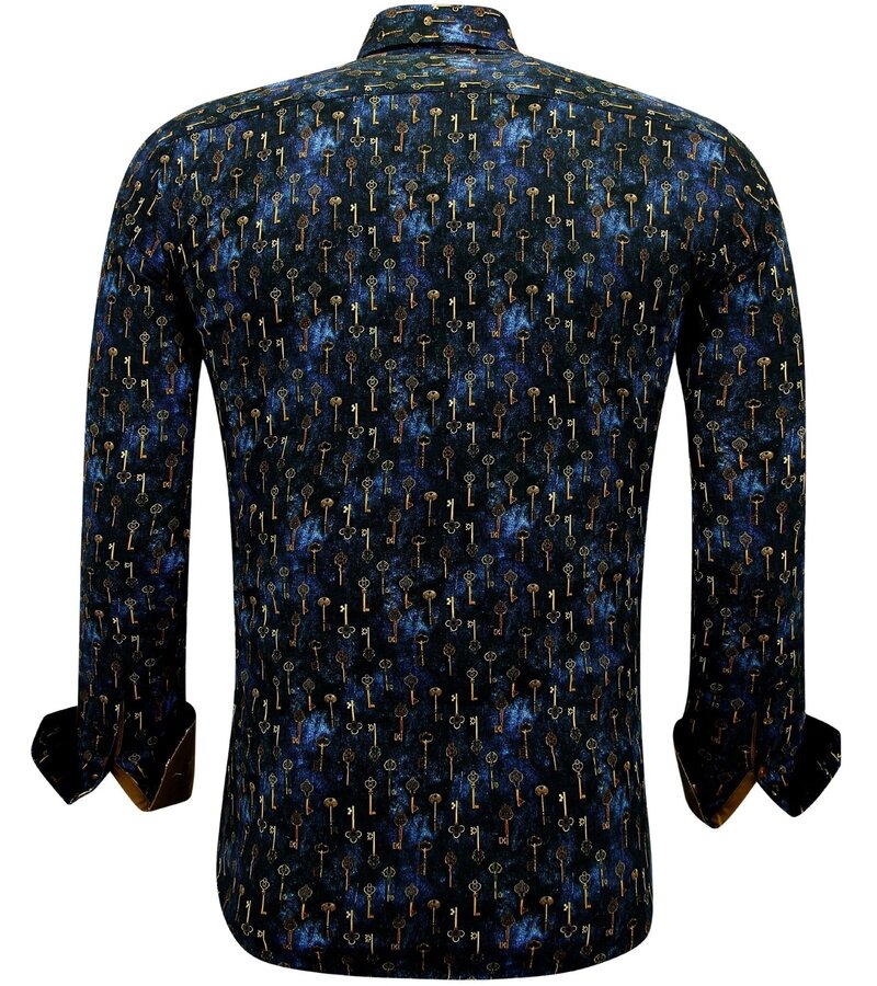 Gentile Bellini Skjortor Långärmad Herr Med Tryck - 3144 - Blå