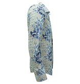 Gentile Bellini Herrtrycksskjortor Långärmade Slim fit - 3140 - Blå