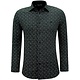 Långärmad skjorta med tryck för män - 3143 - Svart