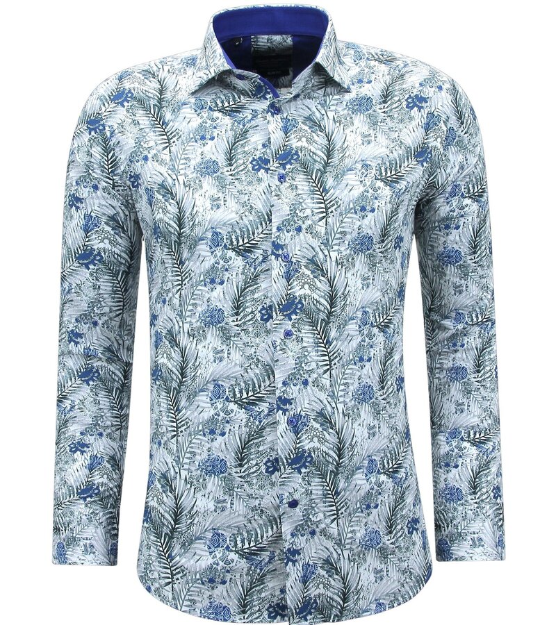 Gentile Bellini Långärmad bomullsskjorta med tryck - 3138 - Vit