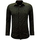 Skjortor för män Långärmad med tryck Slim Fit- 3145 - Brun