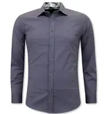 Gentile Bellini Slim Fit Herrtröjor För Män - Blank Blus Företag Män - 3042 - Grå