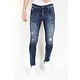 Slim Fit-jeans med färgstänk för män -MM115- Blå