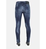 Mario Morato Slim Fit-jeans med färgstänk för män -MM115- Blå