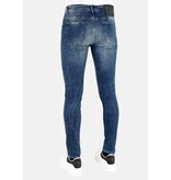 Mario Morato Blå Slim Fit Jeans med Tårar Herr -MM118- Blå