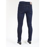 LF Blå jeans för män Slim-fit med hål -MM117