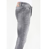LF Grå Slim Fit Jeans för män med revor -MM111