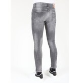 Mario Morato Grå Slim Fit Jeans för män med revor -MM111
