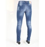 Mario Morato Slim Fit Jeans med färgstänk för män -MM108 - Blå