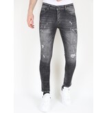 LF Slim Fit Street Fashion Bomullsjeans med tårar Herr -MM110- Grå