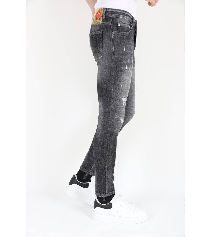 Mario Morato Slim Fit Street Fashion Bomullsjeans med tårar Herr -MM110- Grå
