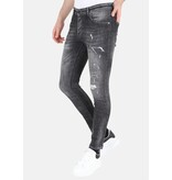 LF Slim Fit Street Fashion Bomullsjeans med tårar Herr -MM110- Grå