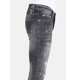 LF Slim Fit Street Fashion Bomullsjeans med tårar Herr -MM110- Grå