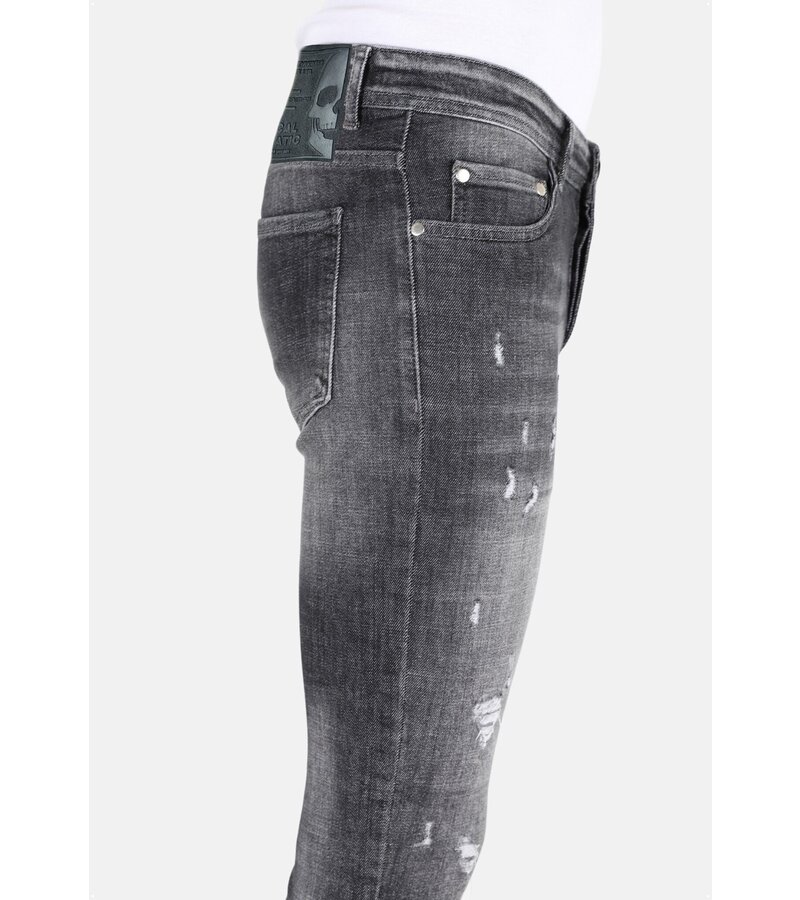 Mario Morato Slim Fit Street Fashion Bomullsjeans med tårar Herr -MM110- Grå