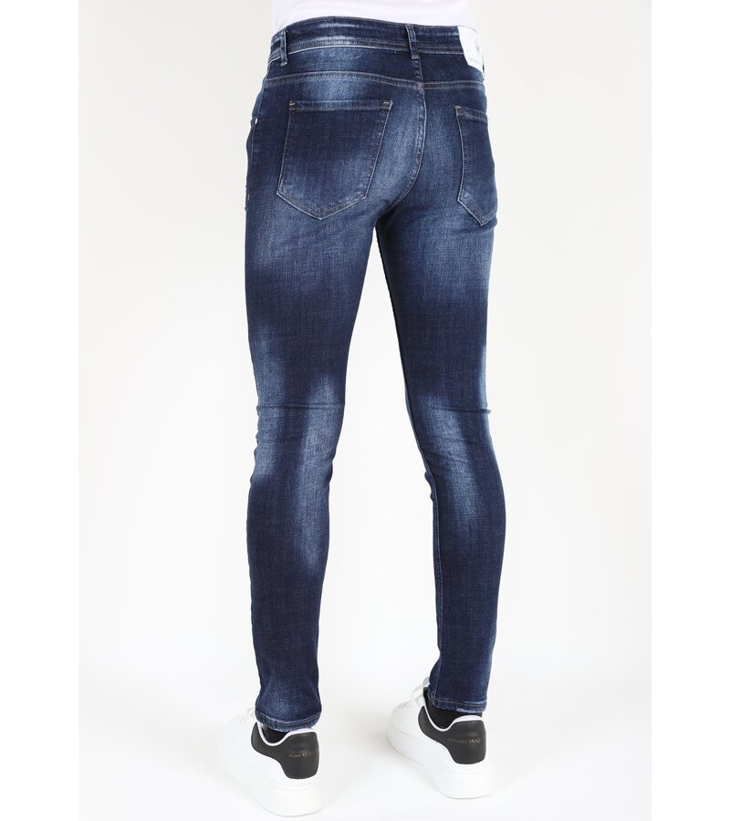 Mario Morato Tight jeans med hål för herr -MM119- Blå