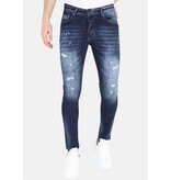 Mario Morato Tight jeans med hål för herr -MM119- Blå