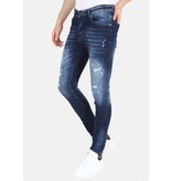 Mario Morato Tight jeans med hål för herr -MM119- Blå