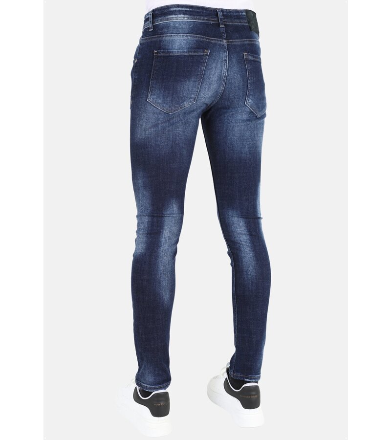 Mario Morato Tight jeans med hål för herr -MM119- Blå