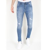 Mario Morato Slim-fit jeans Stonewash med hål för män -MM114- Blå