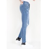 Mario Morato Slim-fit jeans Stonewash med hål för män -MM114- Blå