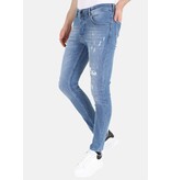 Mario Morato Slim-fit jeans Stonewash med hål för män -MM114- Blå
