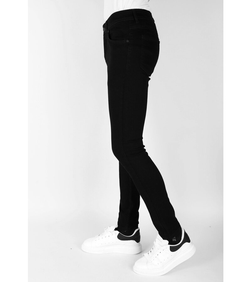 Mario Morato Snygga svarta jeans med stretch för män - Slim Fit -DP104