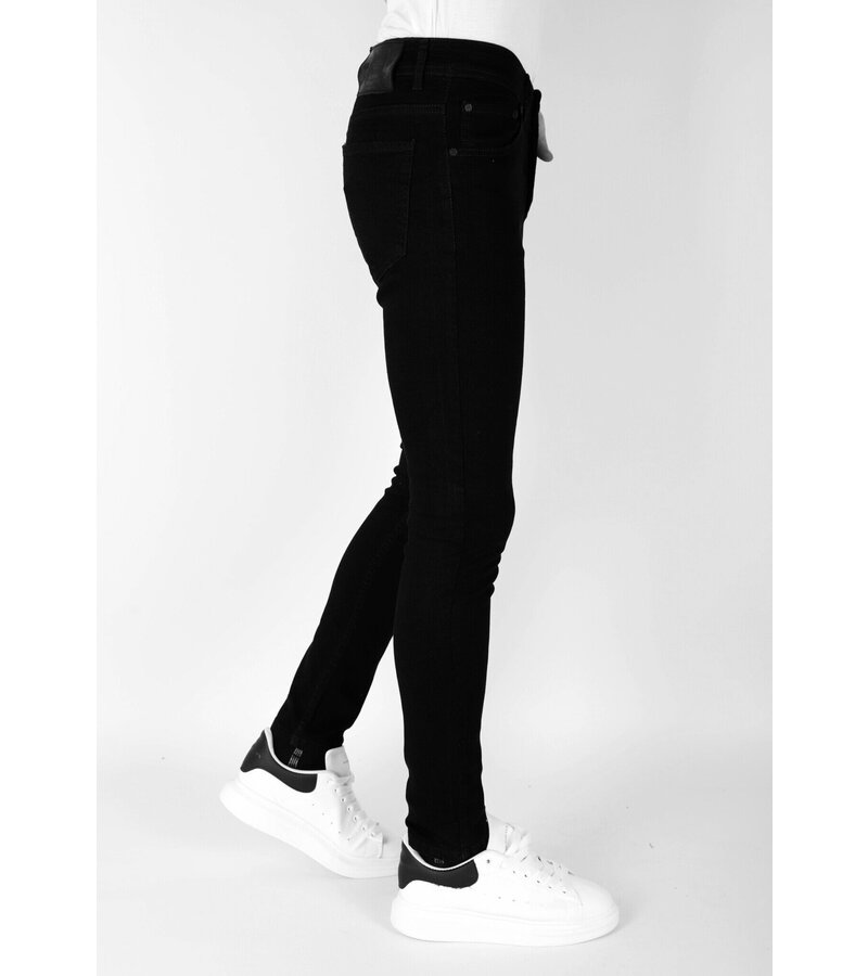 Mario Morato Snygga svarta jeans med stretch för män - Slim Fit -DP104