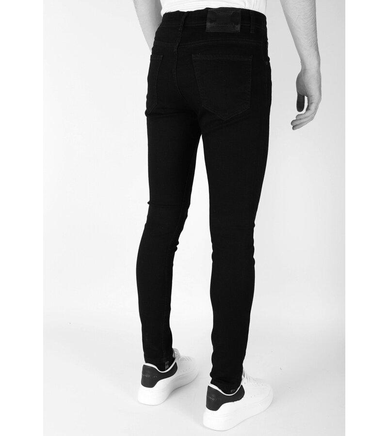 Mario Morato Snygga svarta jeans med stretch för män - Slim Fit -DP104