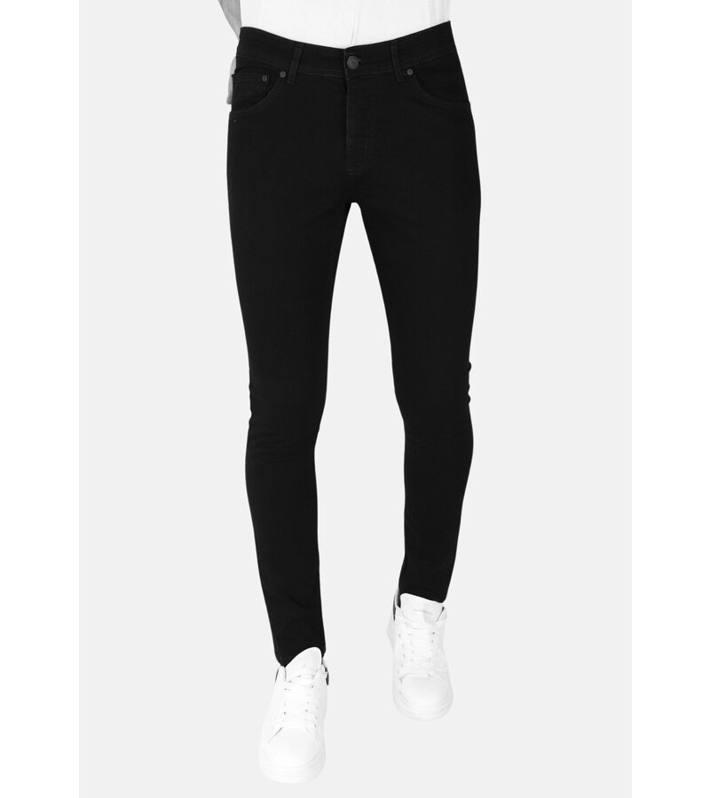 Mario Morato Snygga svarta jeans med stretch för män - Slim Fit -DP104
