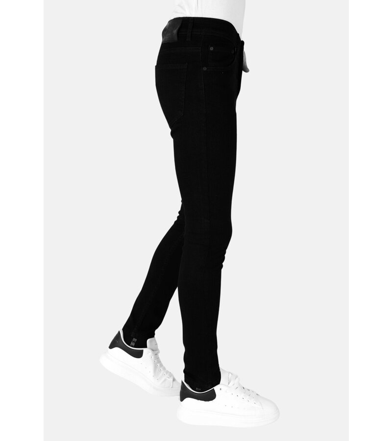 Mario Morato Snygga svarta jeans med stretch för män - Slim Fit -DP104