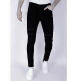 Mario Morato Torn Jeans - Slim Fit, svart för herr -DP103 Mario Morato Torn Jeans - Slim Fit, svart för herr -DP103