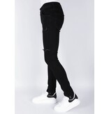 Mario Morato Torn Jeans - Slim Fit, svart för herr -DP103 Mario Morato Torn Jeans - Slim Fit, svart för herr -DP103