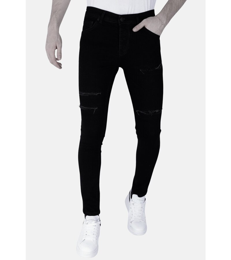 LF Torn Jeans - Slim Fit, svart för herr -DP103