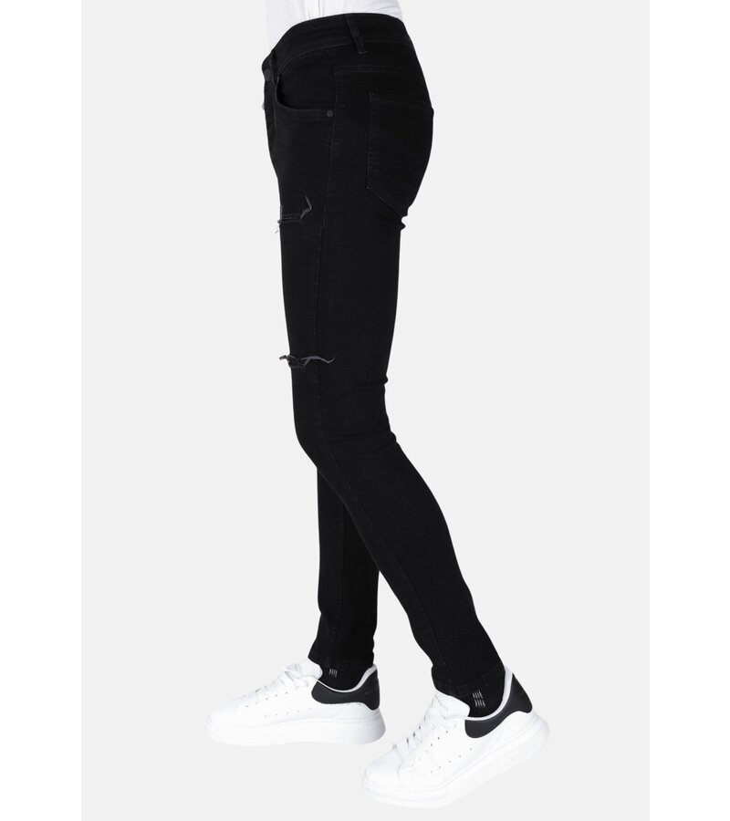Mario Morato Torn Jeans - Slim Fit, svart för herr -DP103