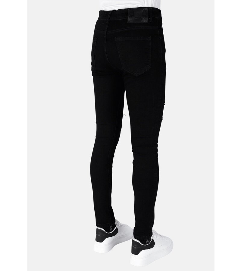 Mario Morato Torn Jeans - Slim Fit, svart för herr -DP103