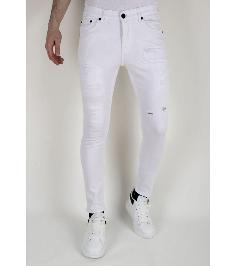 Mario Morato Vita Slitna Jeans för Herr Slim Fit -DP106