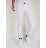 Mario Morato Neat White Slim fit jeans med stretch för män -DP106