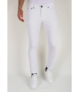 LF Neat White Slim fit jeans med stretch för män -DP106