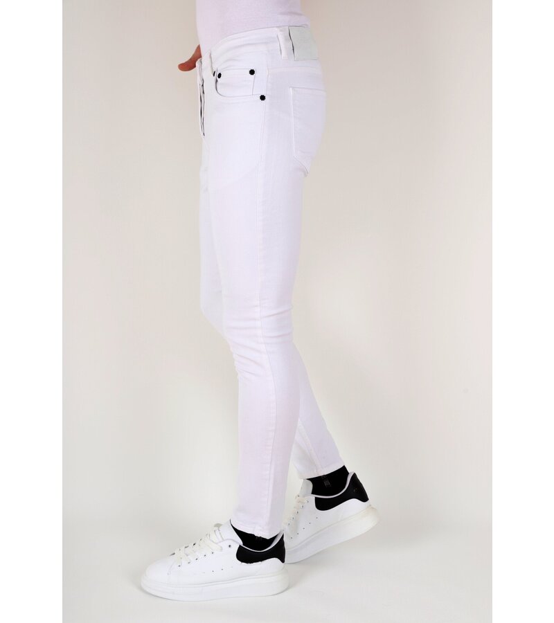 Mario Morato Neat White Slim fit jeans med stretch för män -DP106