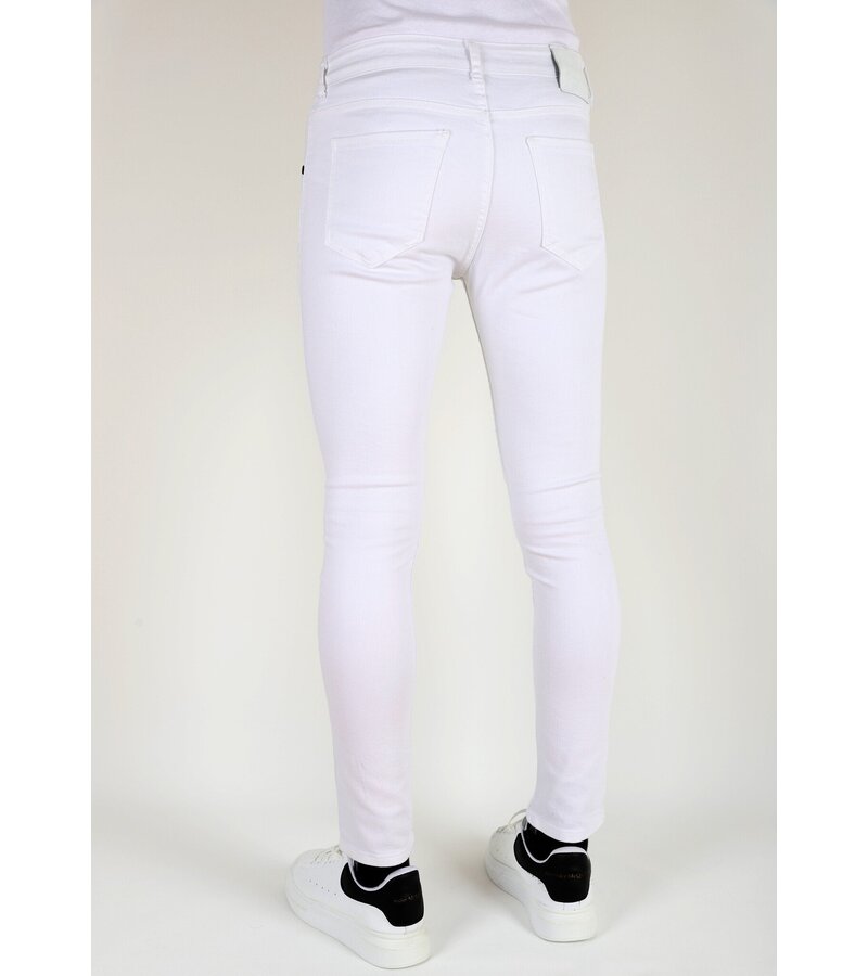 Mario Morato Neat White Slim fit jeans med stretch för män -DP106