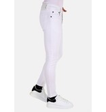 Mario Morato Neat White Slim fit jeans med stretch för män -DP106