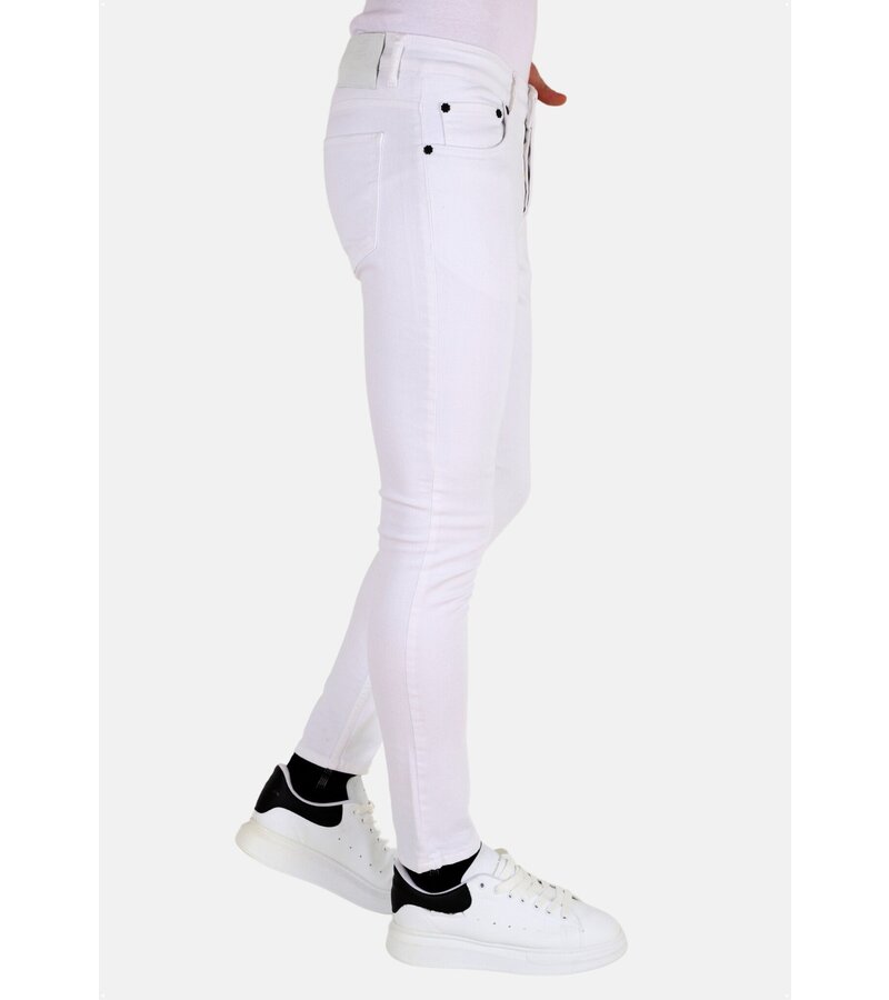 Mario Morato Neat White Slim fit jeans med stretch för män -DP106
