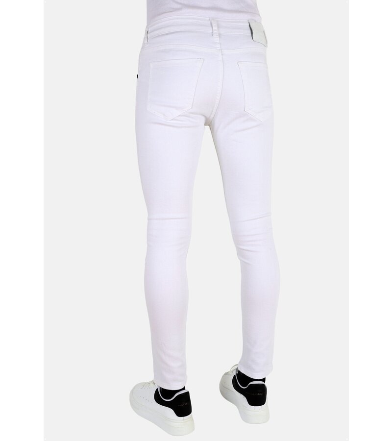 Mario Morato Neat White Slim fit jeans med stretch för män -DP106