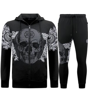 True Rise Joggingdräkt med tryck för herrar - Husdräkt - Traningsuit - 2676 - Svart